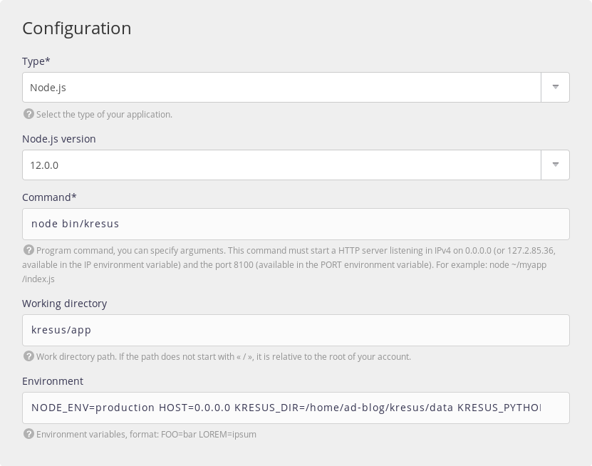 Admin panel: Node.js website